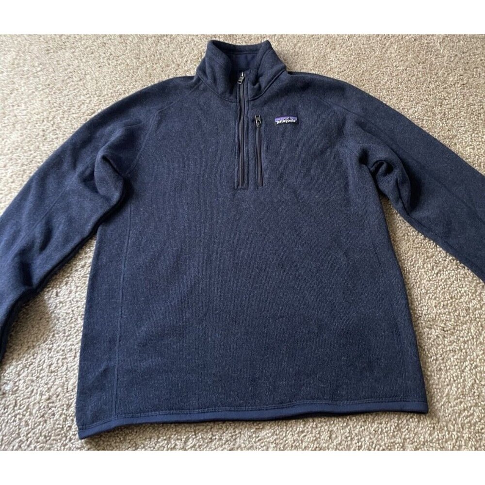Patagonia Fleece Better Sweater Men's Size Small Quarter Zip Pullover Blue Navy